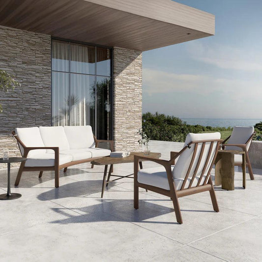 Castelle Berkeley Crescent Curved Outdoor Loveseat Deep - LOOMLAN - Castelle - Outdoor Sofas & Loveseats