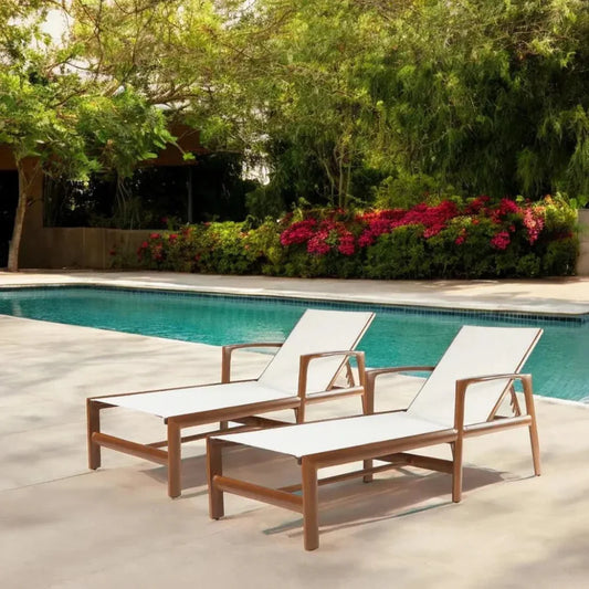 Castelle Berkeley Sling Chaise Sunlounger-Outdoor Cabanas & Loungers-Castelle-LOOMLAN