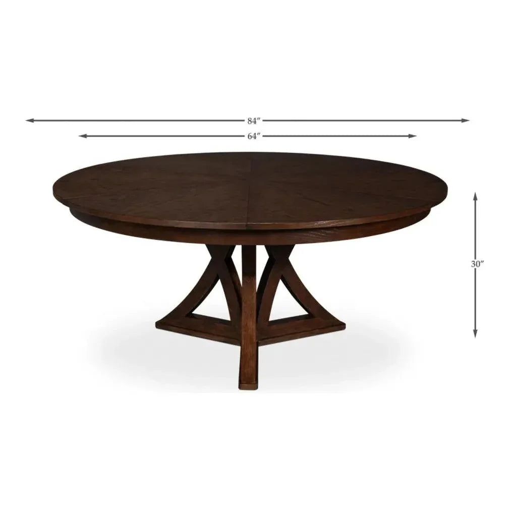 Casual Jupe Extendable Round Dining Table-Dining Tables-Sarreid-LOOMLAN