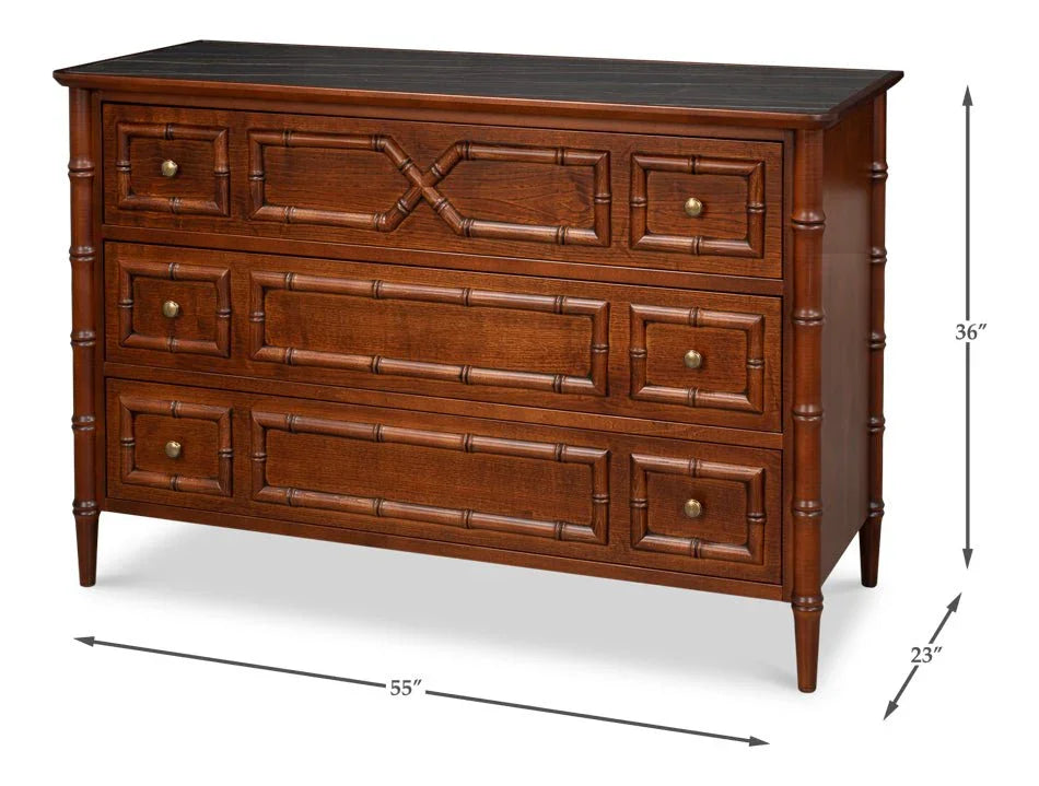Cayman Wooden Brown Commode Chest - LOOMLAN - Sarreid - Chests