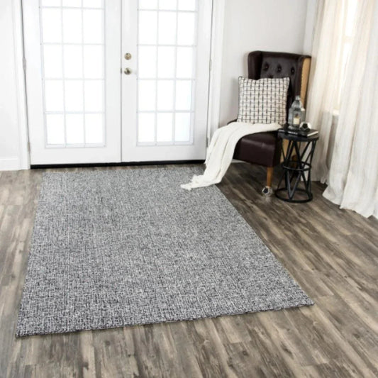 Ceja Charcoal Round Area Rugs For Dining Room - LOOMLAN - LOOMLAN - Area Rugs