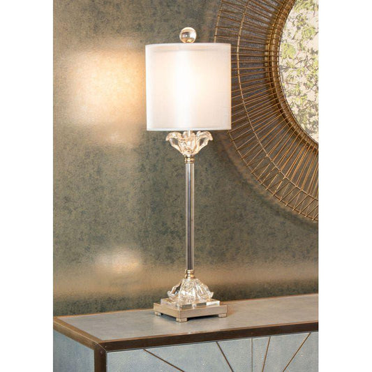 Celine Nickel Framed Clear Table Lamp - LOOMLAN - Wildwood - Table Lamps