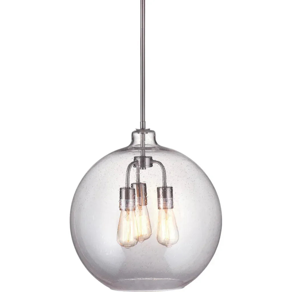 Chamberlain Metal and Glass Silver Pendant - LOOMLAN - Bassett Mirror - Pendants