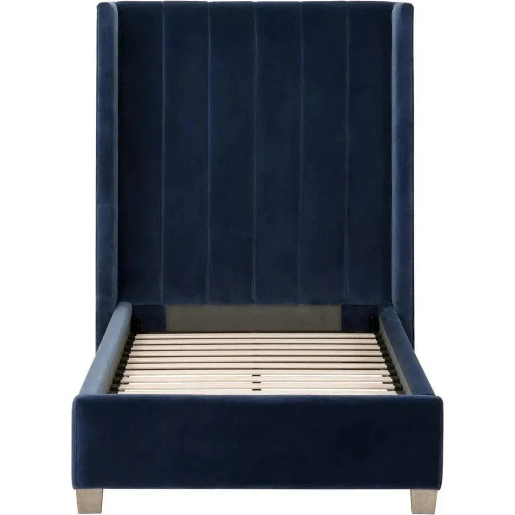 Chandler Blue Velvet Bed Frame - LOOMLAN - Essentials For Living - Beds