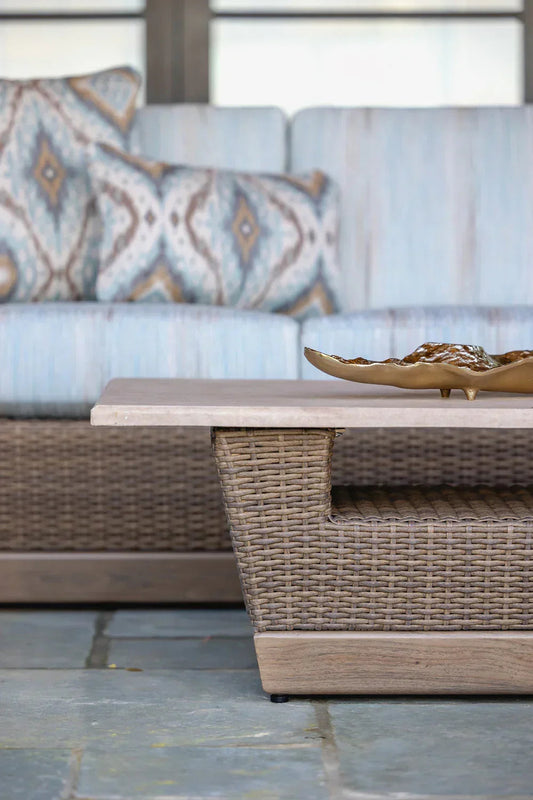 Charisma Aluminum Rectangular Outdoor Cocktail Table-Outdoor Coffee Tables-Lloyd Flanders-LOOMLAN