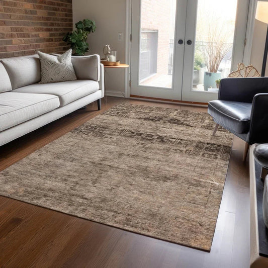 Charix Brown Washable Indoor - Outdoor Rug - LOOMLAN - LOOMLAN Rugs - Outdoor Rugs