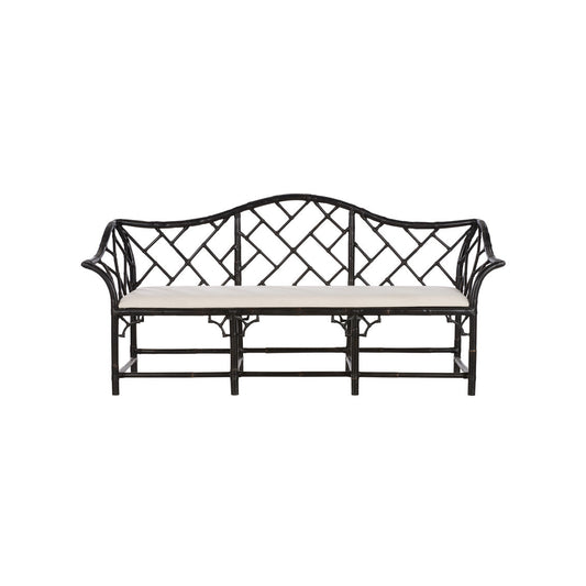 Chippendale Bamboo Rattan Settee