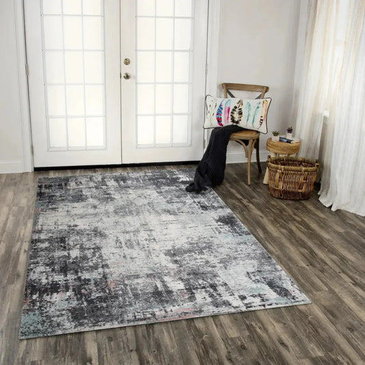 Chue Abstract Gray Kitchen Hallway Runner Rug - LOOMLAN - LOOMLAN - Area Rugs
