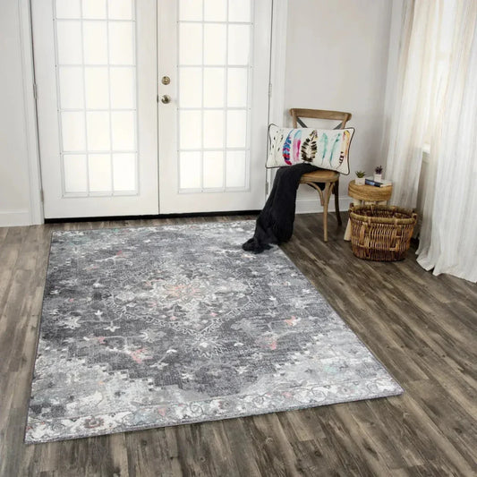Chur Medallion Gray Kitchen Hallway Runner Rug - LOOMLAN - LOOMLAN - Area Rugs