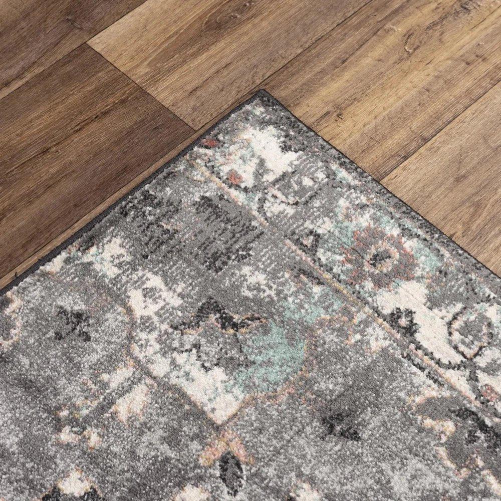 Chur Medallion Gray Kitchen Hallway Runner Rug - LOOMLAN - LOOMLAN - Area Rugs