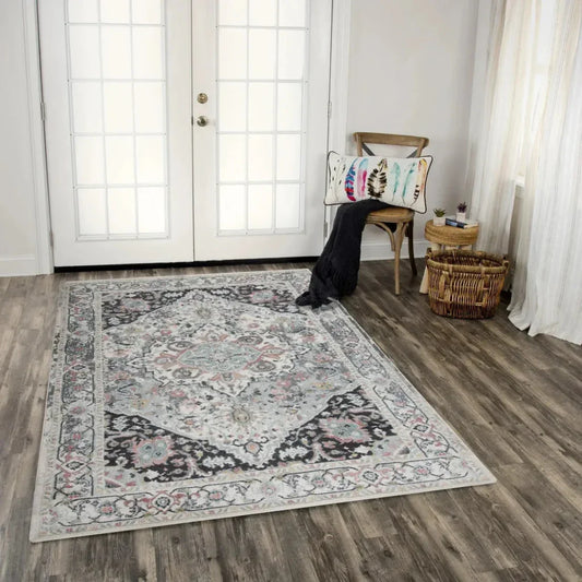 Chuu Medallion Black Kitchen Hallway Runner Rug - LOOMLAN - LOOMLAN - Area Rugs