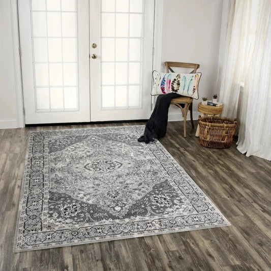 Cian Medallion Gray Kitchen Hallway Runner Rug - LOOMLAN - LOOMLAN - Area Rugs