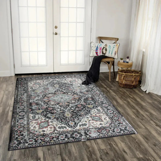 Cibo Medallion Gray Kitchen Hallway Runner Rug - LOOMLAN - LOOMLAN - Area Rugs