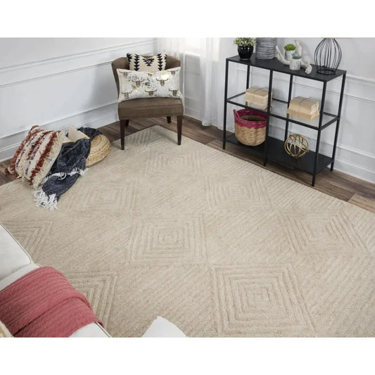Clac Geometric Tan Large Area Rugs For Living Room - LOOMLAN - LOOMLAN - Area Rugs