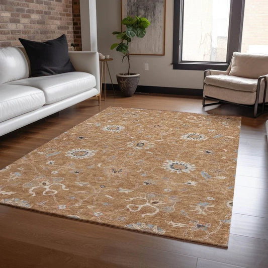 Clara Orange Washable Indoor - Outdoor Rug - LOOMLAN - LOOMLAN Rugs - Outdoor Rugs