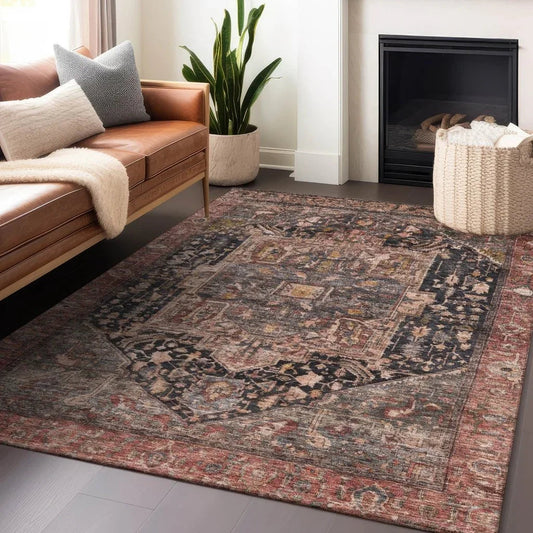 Clarina Gray Washable Indoor - Outdoor Rug - LOOMLAN - LOOMLAN Rugs - Outdoor Rugs