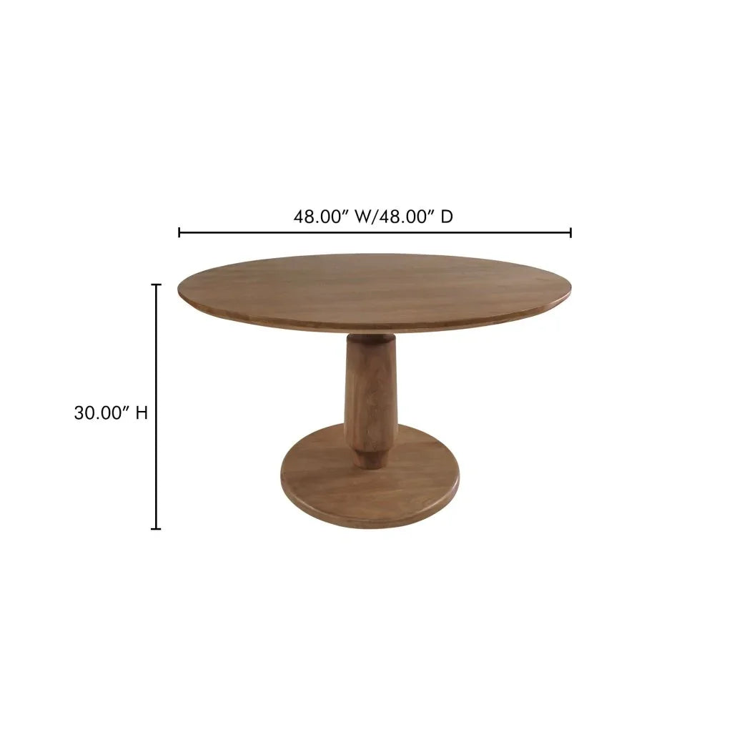 Clark Brown Wood Round Dining Table-Dining Tables-Moe's Home-LOOMLAN