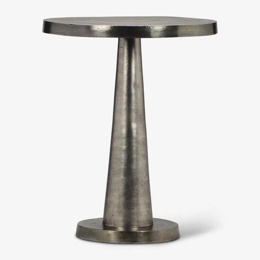 Clark Reclaimed Cast Aluminum Round End Table - LOOMLAN - Urbia - Side Tables
