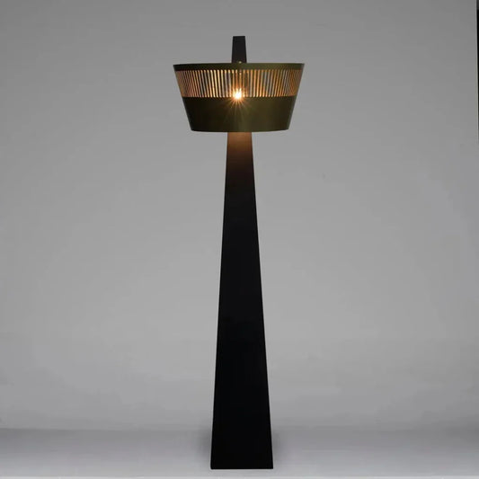 Claudius Floor Lamp, Black of Brass Steel-Floor Lamps-Noir-LOOMLAN
