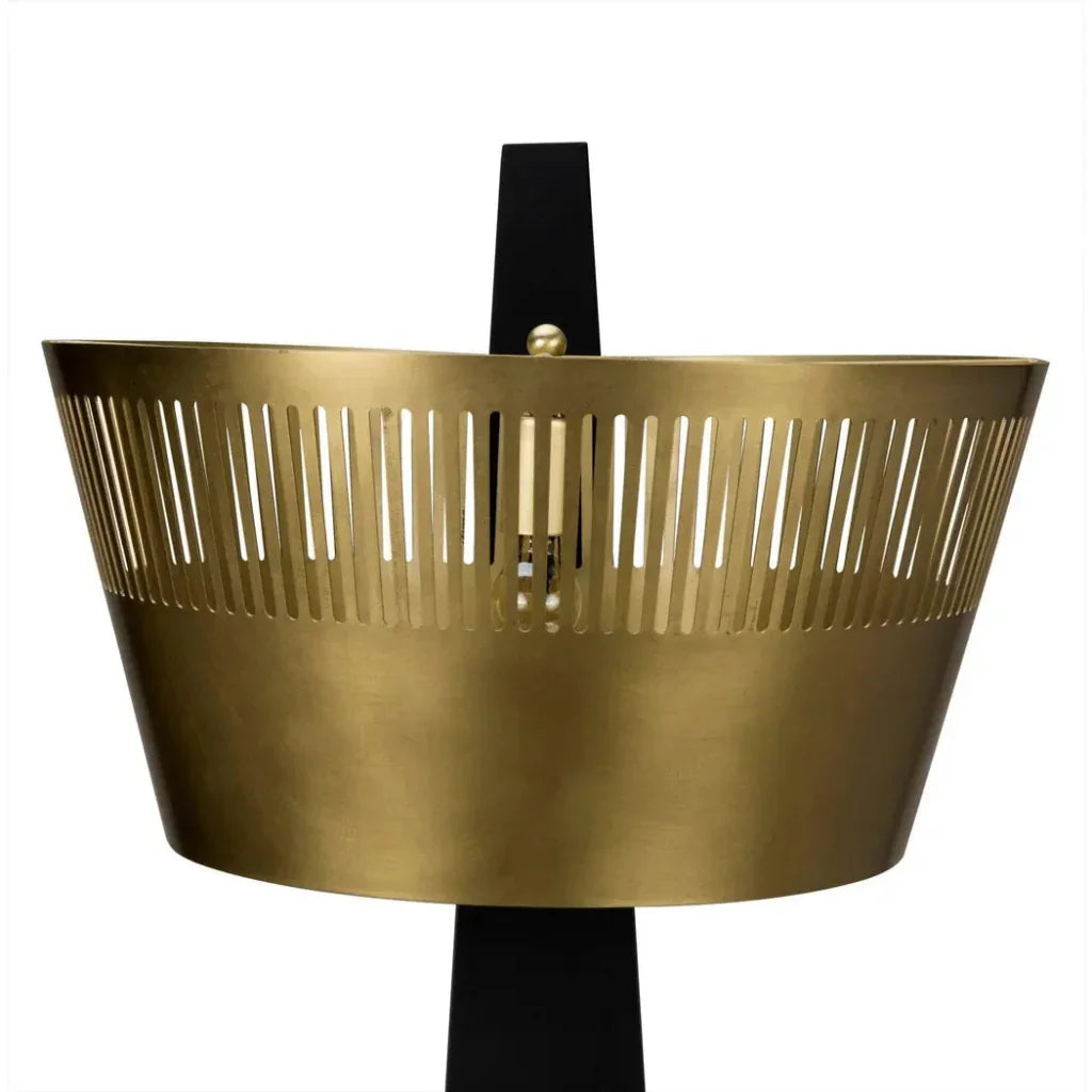 Claudius Floor Lamp, Black of Brass Steel-Floor Lamps-Noir-LOOMLAN