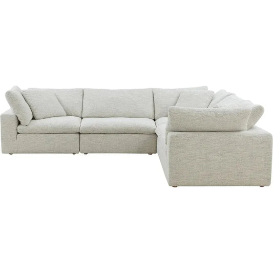 Clay L-Shaped Performance Fabric Grey Modular Sectional-Modular Sofas-Moe's Home-LOOMLAN