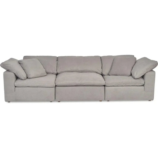 Clay Performance Fabric and Wood Grey Modular Sofa-Modular Sofas-Moe's Home-LOOMLAN