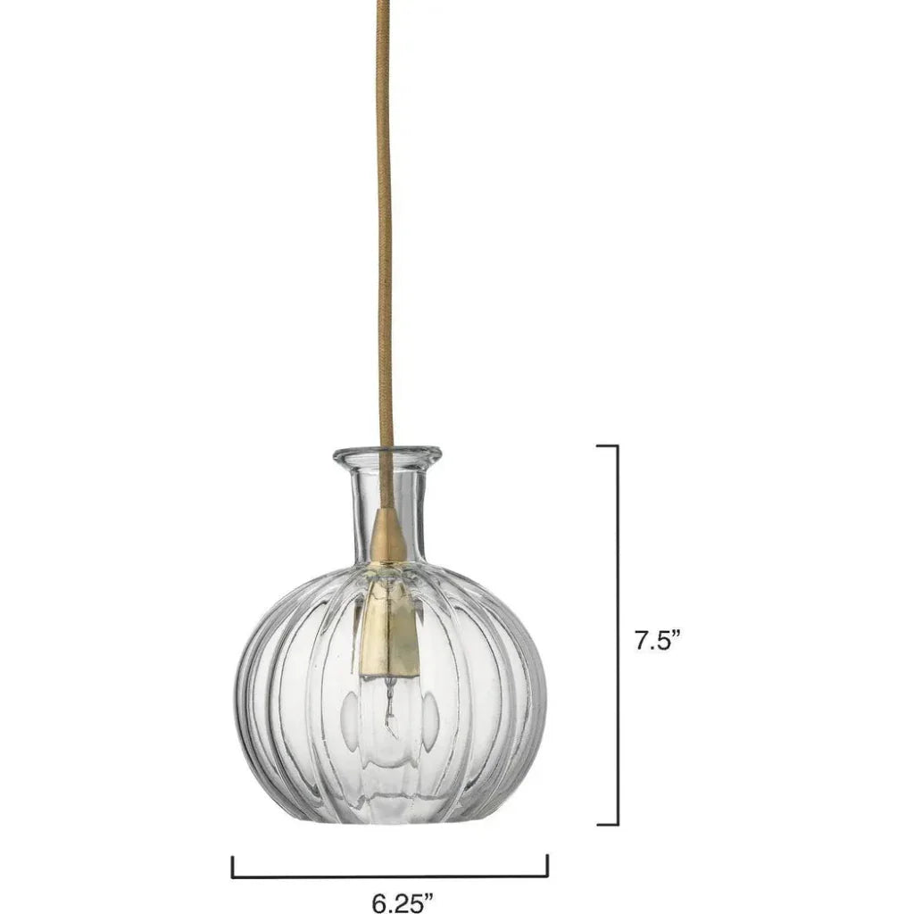 Clear Textured Glass Sophia Carafe Pendant - LOOMLAN - Jamie Young - Pendants