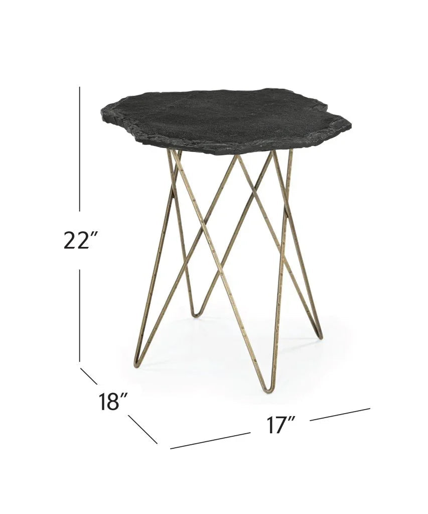 Cleo Modern Brass Base Accent Table - LOOMLAN - Bassett Mirror - Side Tables