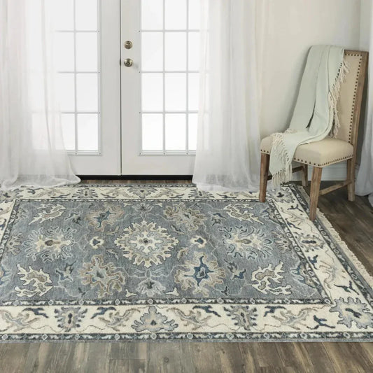 Clit Floral Gray Large Area Rugs For Living Room - LOOMLAN - LOOMLAN - Area Rugs