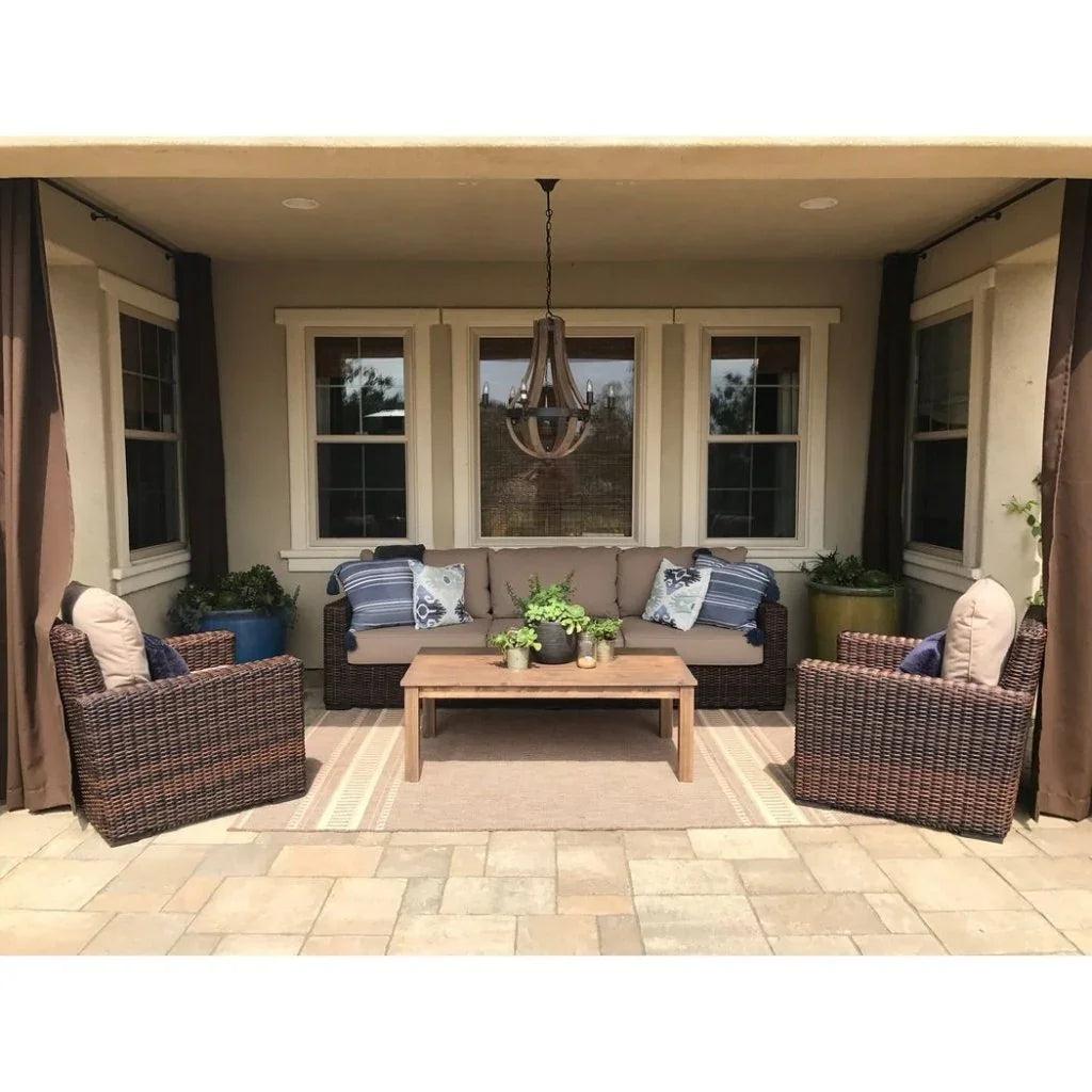 Coastal Durable Teak Outdoor Coffee Table-Outdoor Coffee Tables-Sunset West-LOOMLAN