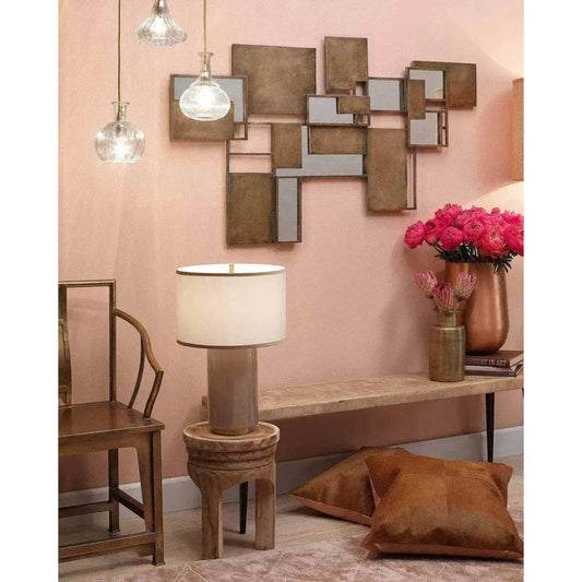 Coastal Paulownia Wood Mesa Backless Stool - LOOMLAN - Jamie Young - Side Tables