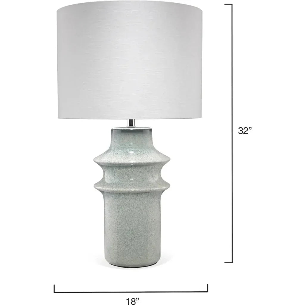 Coastal Style Blue Ceramic Cymbals Table Lamp - LOOMLAN - Jamie Young - Table Lamps