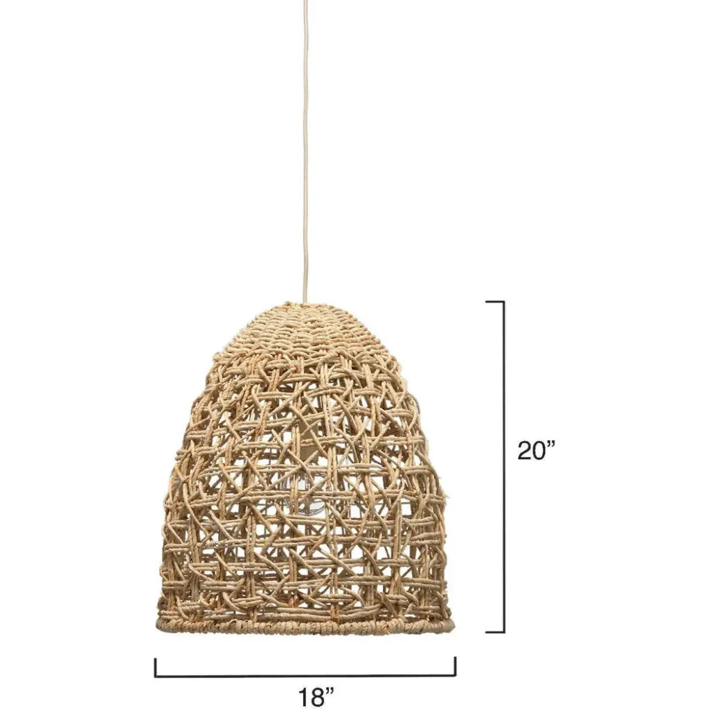 Coastal Style Natural Corn Straw Rope Netted Pendant - LOOMLAN - Jamie Young - Pendants