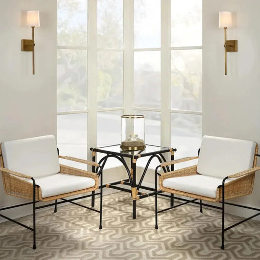 Coastal Style Rattan Cotton Poly Lounge Chair Palermo - LOOMLAN - Jamie Young - Accent Chairs