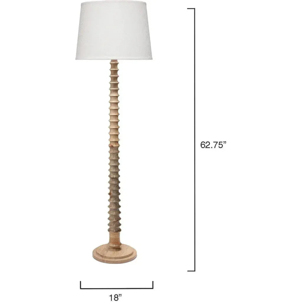 Coastal Style Wood Revolution Floor Lamp-Floor Lamps-Jamie Young-LOOMLAN