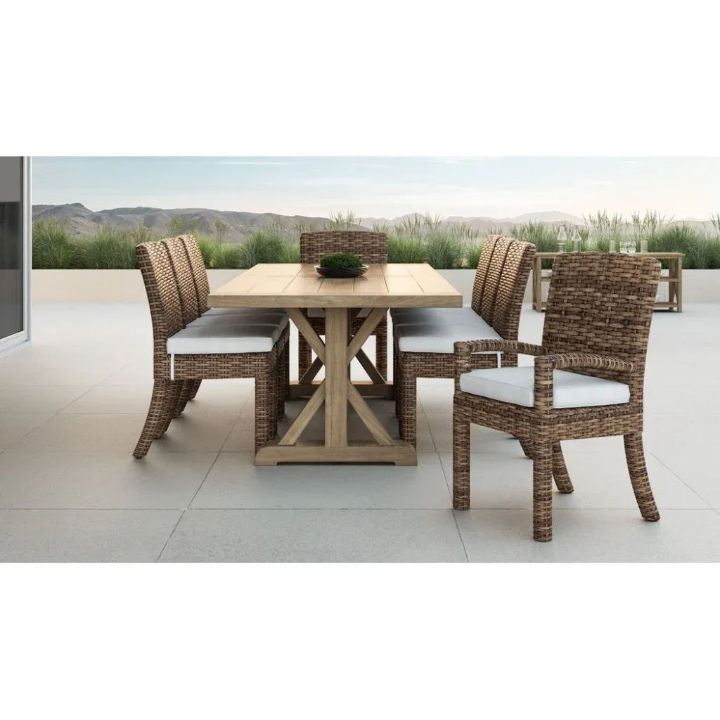 Coastal Teak Durable Outdoor Dining Table-Outdoor Dining Tables-Sunset West-LOOMLAN