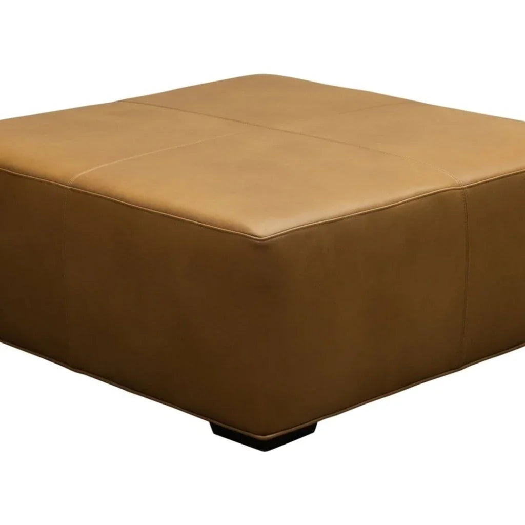 Cocktail Hour Leather Elegance Ottoman - LOOMLAN - Ottomans
