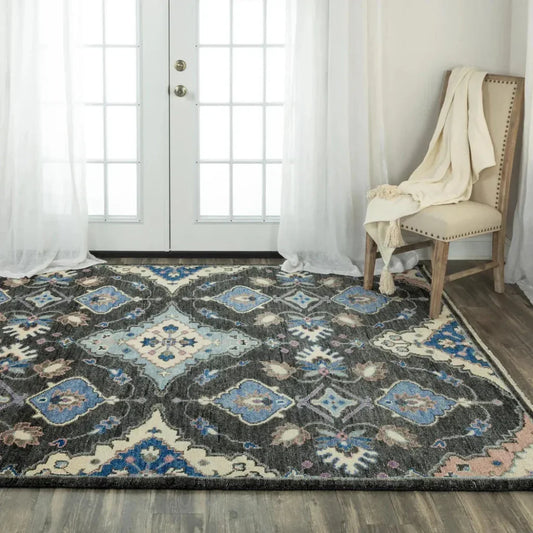 Cogo Geometric Charcoal Large Area Rugs For Living Room - LOOMLAN - LOOMLAN - Area Rugs