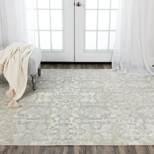 Coit Damask Gray Large Area Rugs For Living Room - LOOMLAN - LOOMLAN - Area Rugs