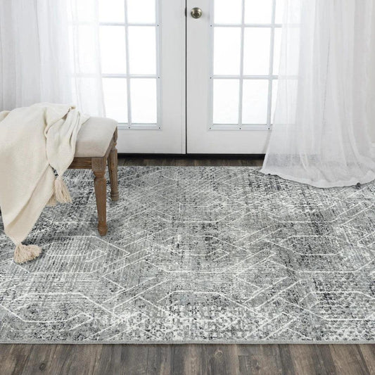 Coll Geometric Gray Large Area Rugs For Living Room - LOOMLAN - LOOMLAN - Area Rugs