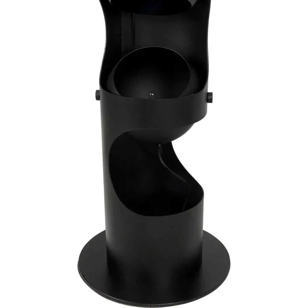 Columna Floor Lamp, Black Steel-Floor Lamps-Noir-LOOMLAN