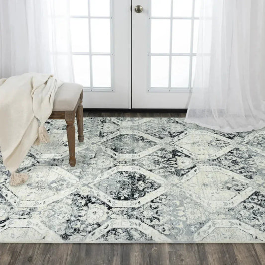 Coly Floral White Large Area Rugs For Living Room - LOOMLAN - LOOMLAN - Area Rugs