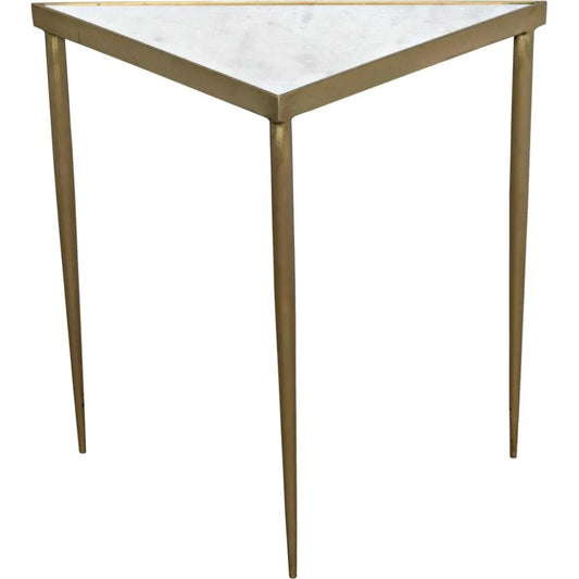 Comet Steel & Marble Top Triangle Side Table - LOOMLAN - Noir - Side Tables