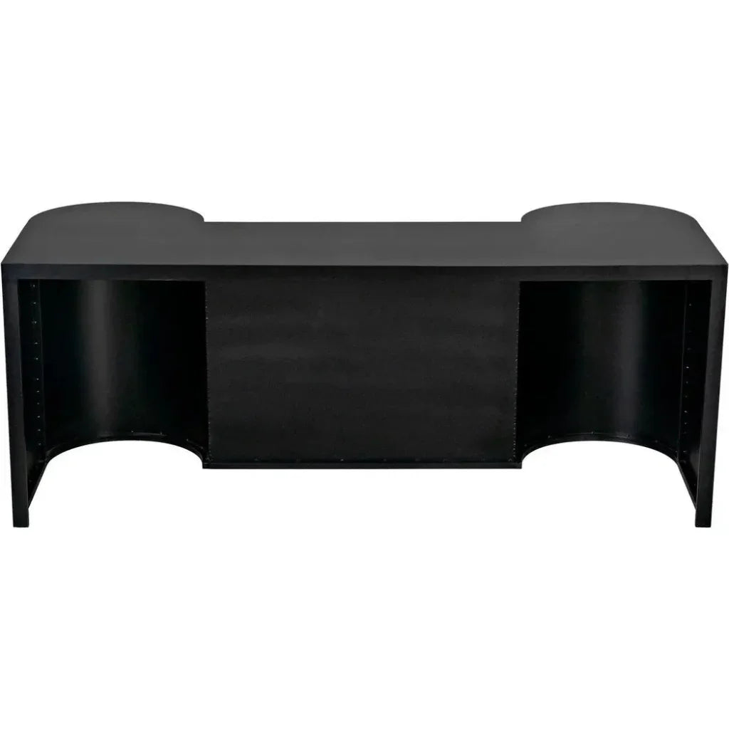 Concierge Desk, Black Steel Unique Home Office Desk-Home Office Desks-Noir-LOOMLAN