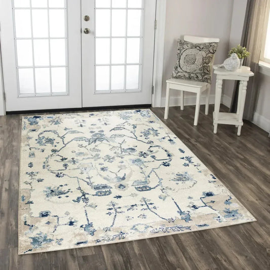 Cons Floral Blue Kitchen Hallway Runner Rug - LOOMLAN - LOOMLAN - Area Rugs