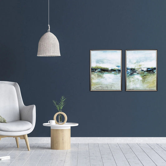 Cool Before Warmth Green Canvas Art 2PC