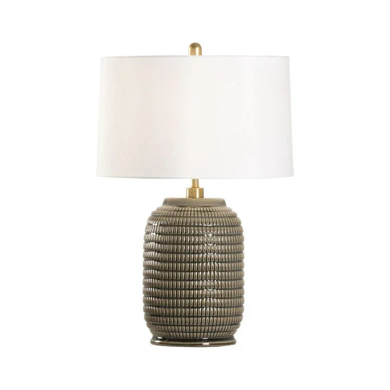 Cooper Round Brown Bold Pattern Earthy Table Lamp - LOOMLAN - Chelsea House - Table Lamps