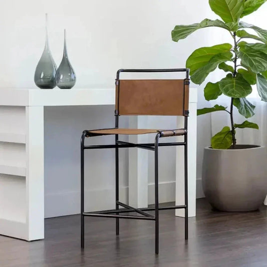 Corrigan Leather Counter Stool - LOOMLAN - SUNPAN - Counter Stools