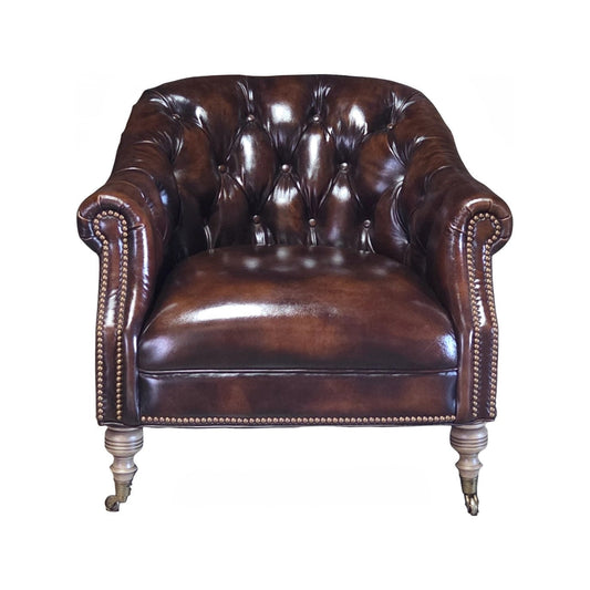 Corrine Tufted Back Leather Arm Chair