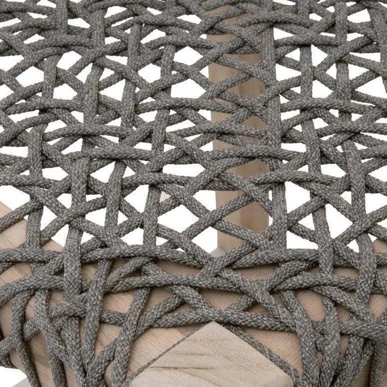 Costa Outdoor Counter Stool Teak Wood Performance Rope-Outdoor Counter Stools-Essentials For Living-LOOMLAN